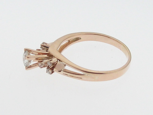 Estate 0.41ct Genuine Diamonds Solid 14k Rose Gold Engagement Ring 
