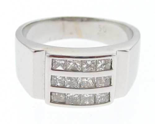 Estate 1/2ct Princess Cut Diamonds 14k White Gold Ring  