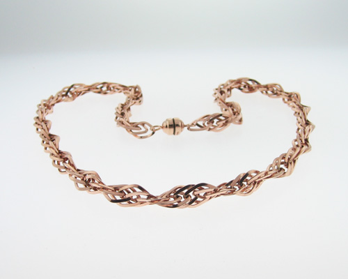 Estate Solid 14k Rose Gold Italy Necklace 18 Chain 12.70 Grams  