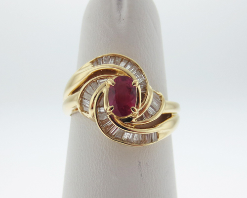 Estate Natural Ruby Diamonds Solid 18k Yellow Gold Ring Fine Jewelry | eBay